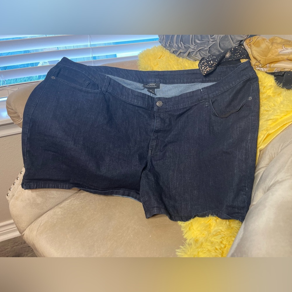 Plus size dark denim shorts size 24w by Layne Bryant. Like new!